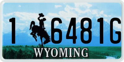 WY license plate 16481G