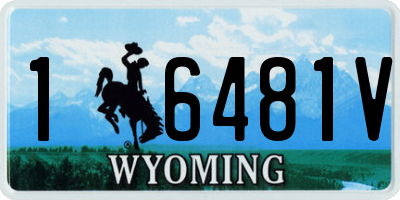 WY license plate 16481V