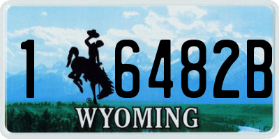 WY license plate 16482B