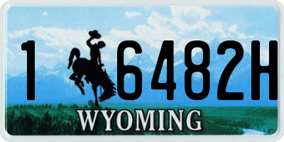 WY license plate 16482H
