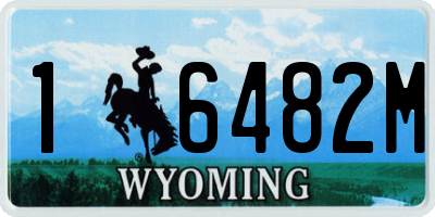 WY license plate 16482M