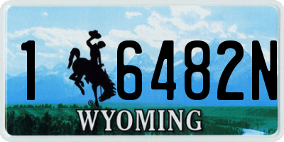 WY license plate 16482N
