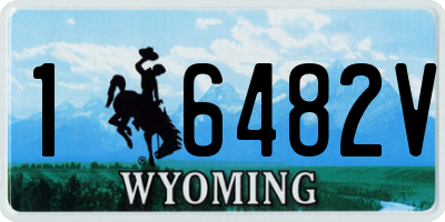 WY license plate 16482V