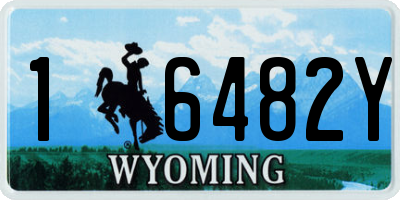 WY license plate 16482Y
