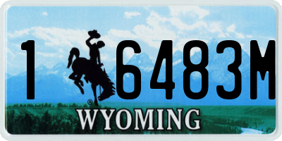 WY license plate 16483M