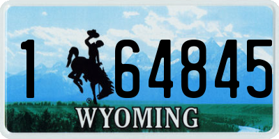 WY license plate 164845