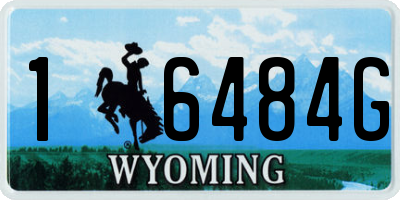 WY license plate 16484G