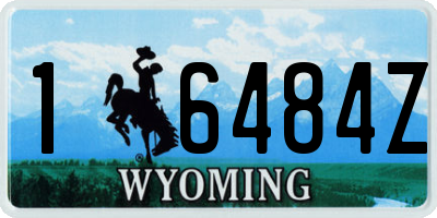 WY license plate 16484Z