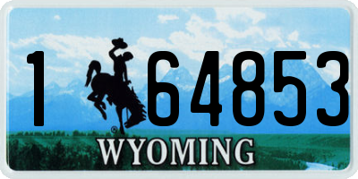 WY license plate 164853