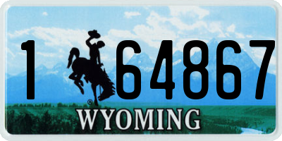 WY license plate 164867