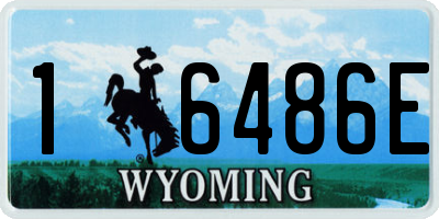 WY license plate 16486E
