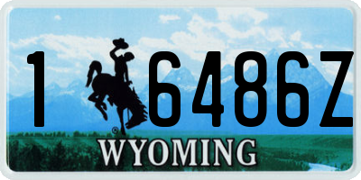 WY license plate 16486Z