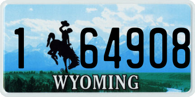 WY license plate 164908
