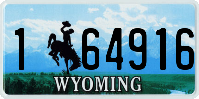 WY license plate 164916
