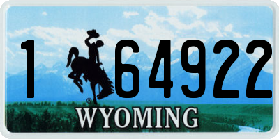 WY license plate 164922