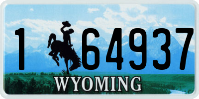 WY license plate 164937