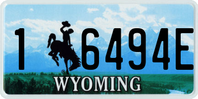 WY license plate 16494E