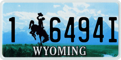 WY license plate 16494I