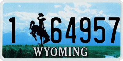 WY license plate 164957