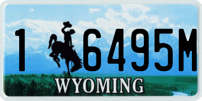 WY license plate 16495M