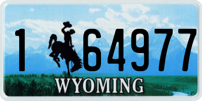 WY license plate 164977