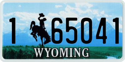 WY license plate 165041