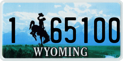 WY license plate 165100