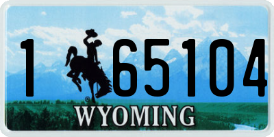 WY license plate 165104