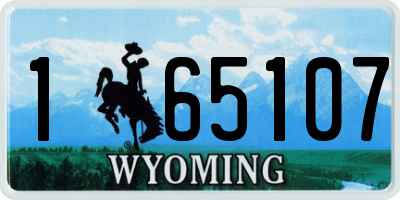 WY license plate 165107