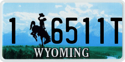 WY license plate 16511T