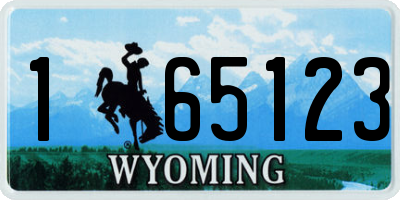 WY license plate 165123