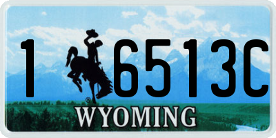WY license plate 16513C