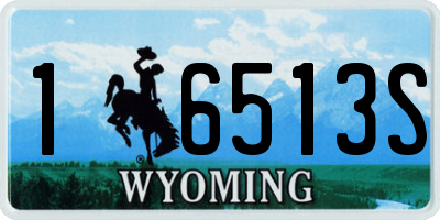WY license plate 16513S