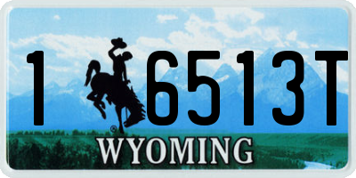 WY license plate 16513T