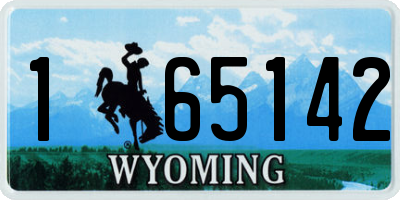 WY license plate 165142