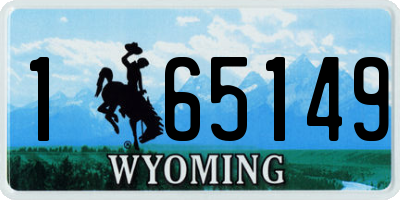 WY license plate 165149