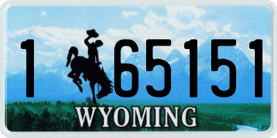 WY license plate 165151