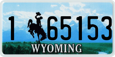 WY license plate 165153