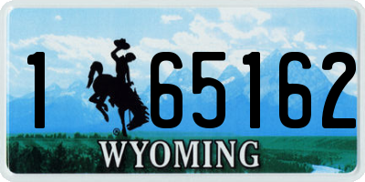 WY license plate 165162