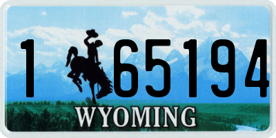 WY license plate 165194