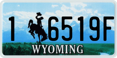 WY license plate 16519F