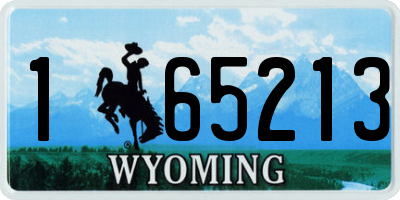 WY license plate 165213