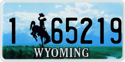 WY license plate 165219
