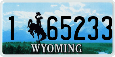 WY license plate 165233