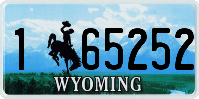 WY license plate 165252