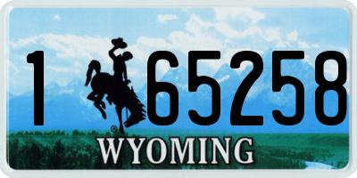WY license plate 165258