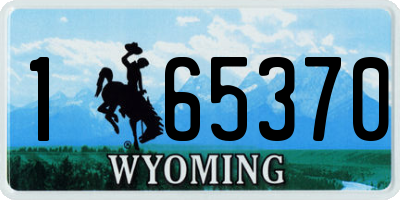 WY license plate 165370