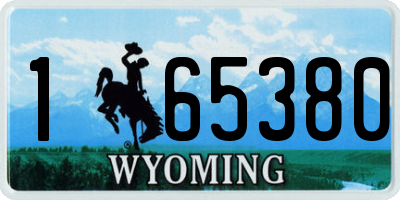 WY license plate 165380