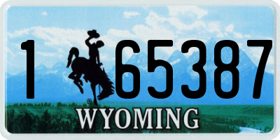 WY license plate 165387