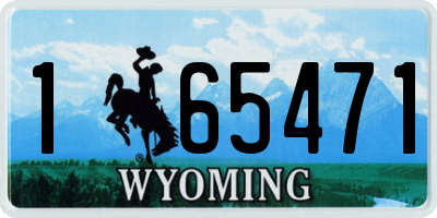 WY license plate 165471